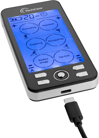 TechCare Plus 24-Mode TENS & EMS Dual-Channel Muscle Stimulator – Rechargeable - Image 3