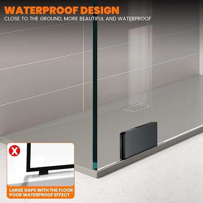 Shower Glass Door 28.5 * 78 Inch, Bathroom Frameless Fixed Shower Glass Panel - Image 5