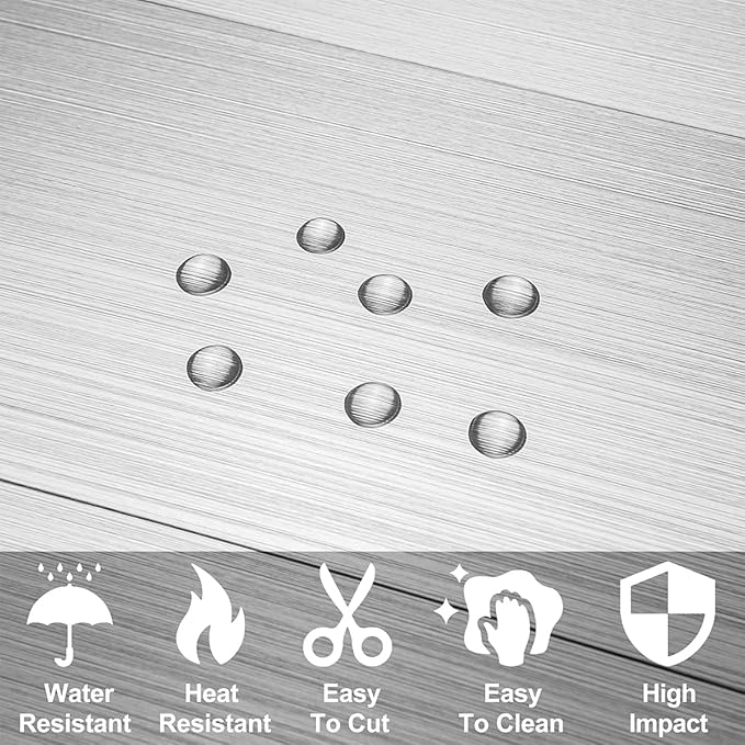 AULIGET 100-Piece Peel and Stick Backsplash Metal Tile, Laundry Room - Image 3