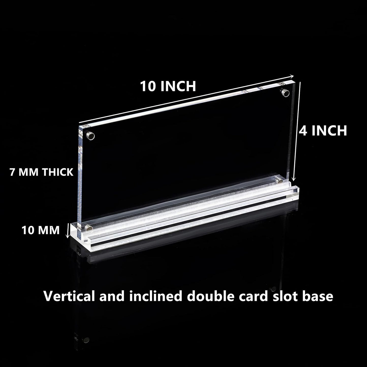 2 Pack of Acrylic Business License Frame for 4x9 Business License Certificate Desk/Table Top Display,Clear Certificate Holder Panoramic Photograph Picture Frame,4x10 Inch