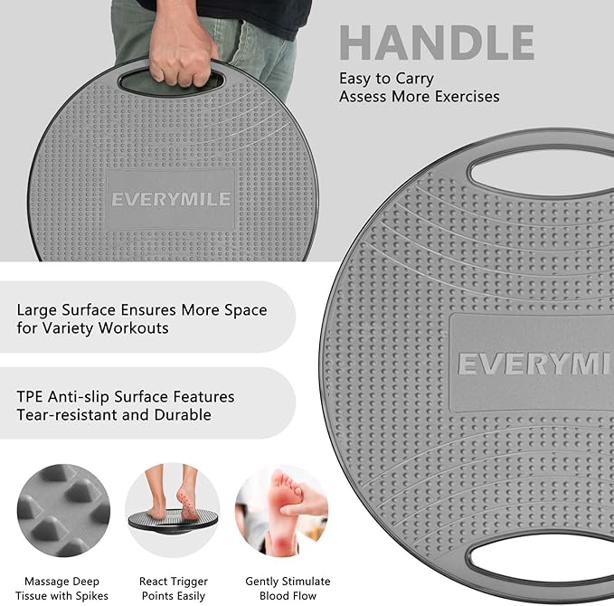 EVERYMILE Wobble Balance Board, Exercise Balance Stability Trainer Portable - Image 2