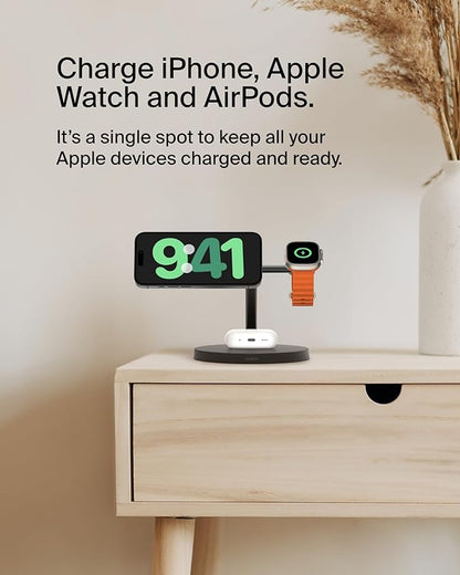Belkin MagSafe-Compatible Charger, 3-in-1 Wireless Charging Station, - Image 2