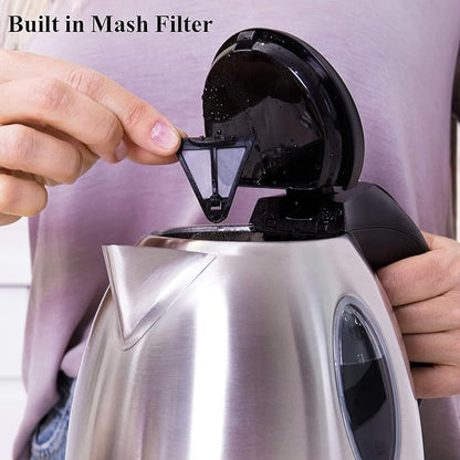 Moss & Stone 1.2L Stainless Steel Small Electric Kettle, Cordless 1500w Fast - Image 7
