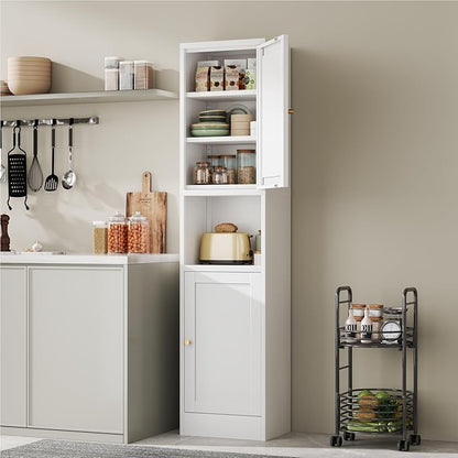 2-Door Metal Storage Cabinet, Tall Slim Pantry Organizer - Image 2