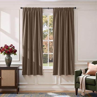 Lazzzy Velvet Blackout Curtains Thermal Insulated Room Window Drapes Super Soft by Lazzzy
