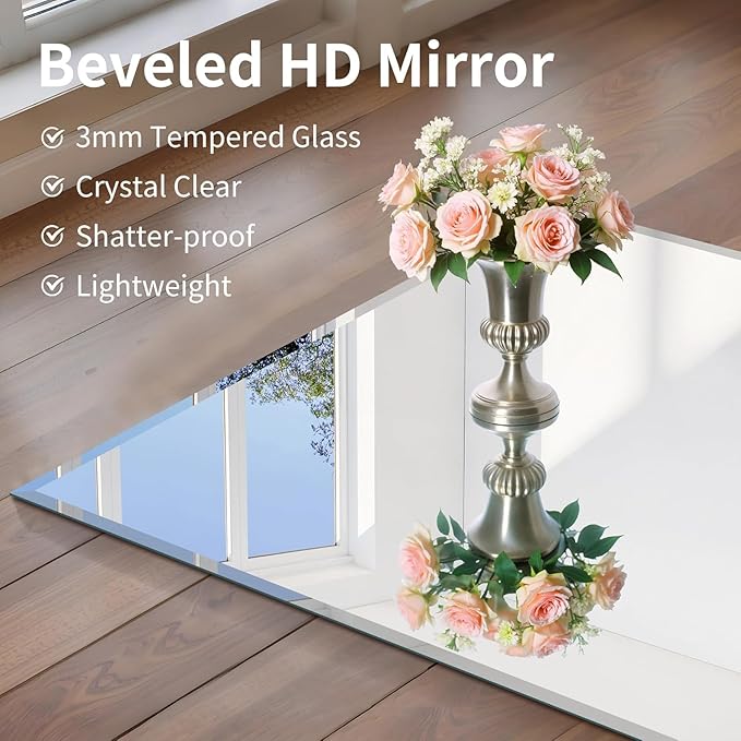CILIBER Beveled Mirror, 24x48 Beveled Bathroom Mirrors - Image 4