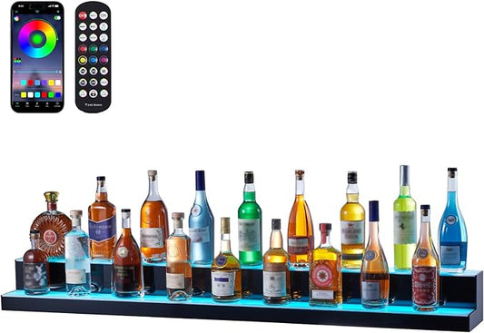 VEVOR LED Lighted Liquor Bottle Display, 2 Tiers 60 Inch Commercial Illuminated by VEVOR