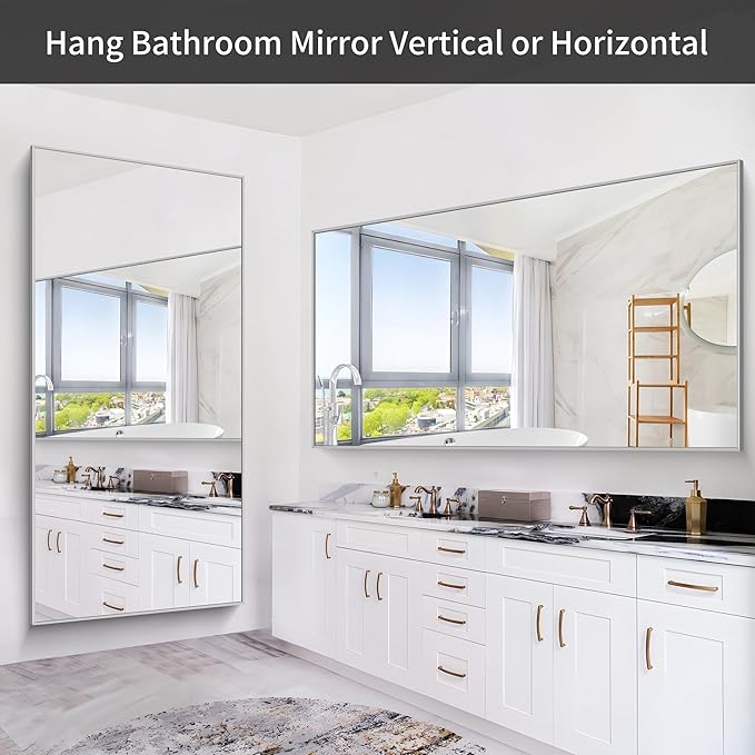 36x72inch Bathroom Mirror, Large Rectangular Wall Mirrors - Image 3