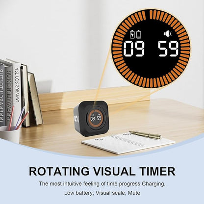Rotating Cube Pomodoro Timer 5, 50 Min Preset + Custom Countdown, Desk - Image 3