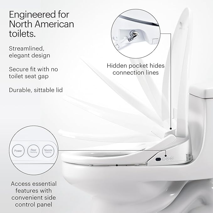 Brondell Bidet Toilet Seat S1400, Smart Toilet Seat, Dual Stainless-Steel - Image 4