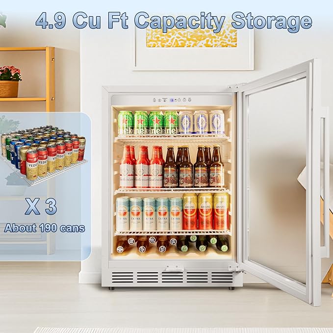 Beverage Refrigerator, 4.9 Cubic Feet Undercounter/Freestanding 24 Inch - Image 2