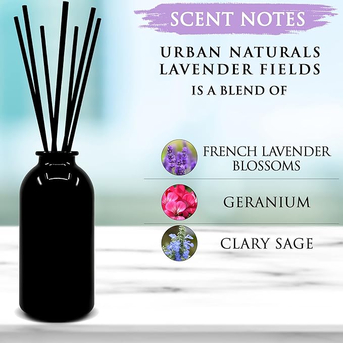 Urban Naturals Lavender Fields Oil Essential Oil Reed Diffuser Set - Image 2