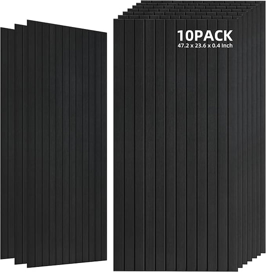 TO-TH Wood-Look Acoustic Wall Panels, 10 Pack 47.2” x 23.6” Sound Panels by TO-TH