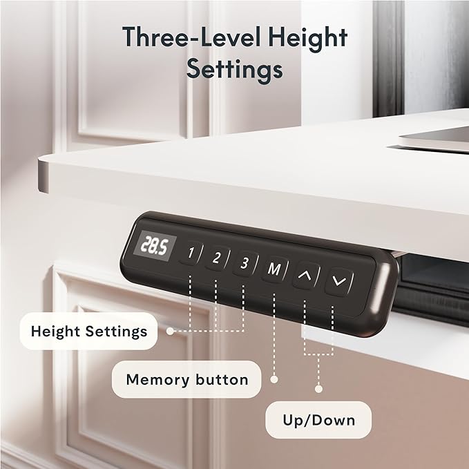 SANODESK 4-Leg L Shaped Standing Desk, Electric Height Adjustable Desk - Image 6