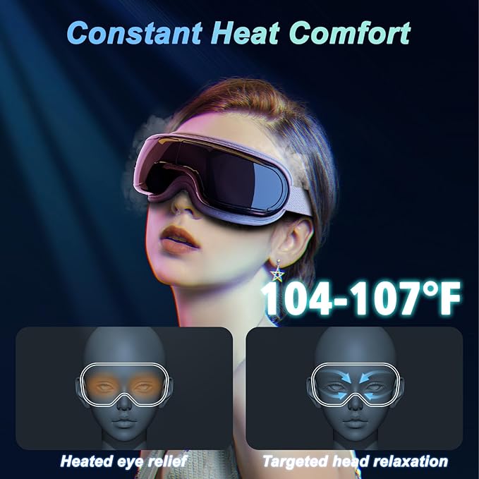 Eye Massager with Heat, Heated Eye Mask, Compression Massage, Eye Massager - Image 2