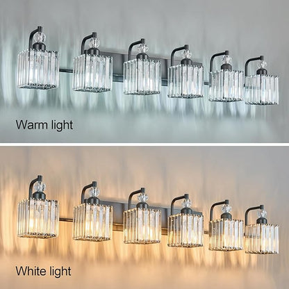 BBLLWJ 6 Light Bathroom Vanity Light Modern Black Vanity Light Fixtures - Image 4