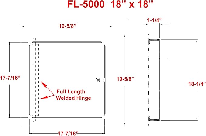 Premier by Dynasty Hardware 18x18 Universal Steel Flush Access Panel Door - Image 4