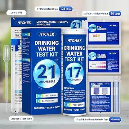 21 in 1 Accurate Drinking Water Testing Kits, 145 Strips + 4 Bacteria Tests - Image 2