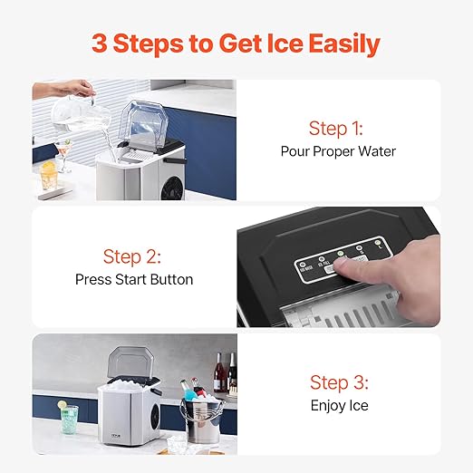 VEVOR Countertop Ice Maker, 9 Cubes Ready in 6 Mins, 26lbs in 24Hrs, - Image 5
