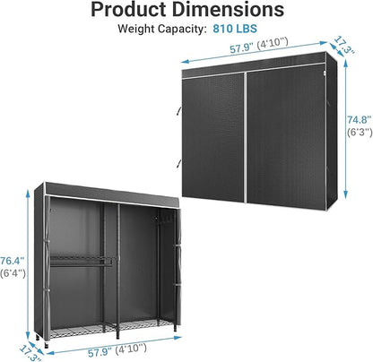 VIPEK V4C Garment Rack with Cover, Heavy Duty Portable Closet Adjustable Metal - Image 7