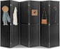 ECOMEX 6 Panel Room Divider, 5.6Ft Pegboard Display Wooden Room Divider Folding by ECOMEX