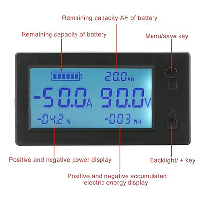 DROK Voltage Amp Meter DC, Battery Monitor DC 0-300V 200A, Ammeter Voltmeter - Image 2