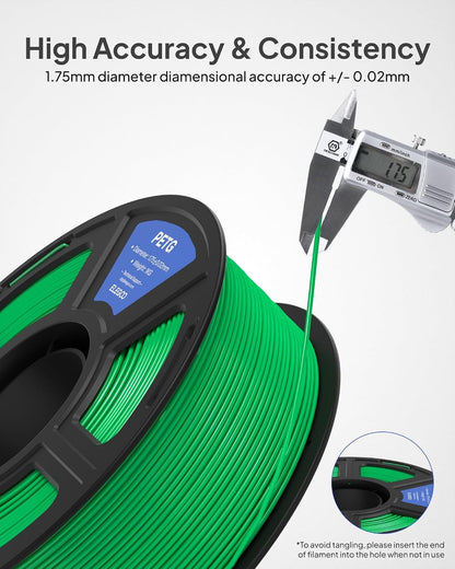 elegoo petg 3d printer filament 1.75mm black 4kg, side view