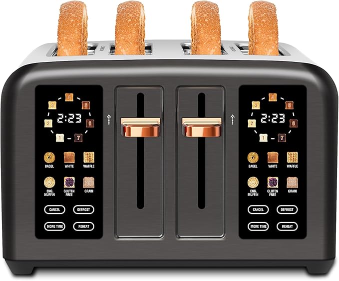 SEEDEEM Toaster 4 Slice, Stainless Steel, Touch Screen by SEEDEEM