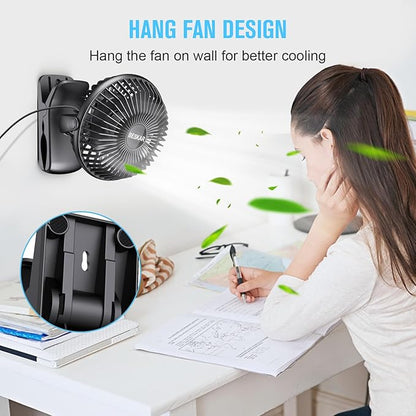 BESKAR Small Clip on Fan, 3 Speeds USB Fans - Image 4