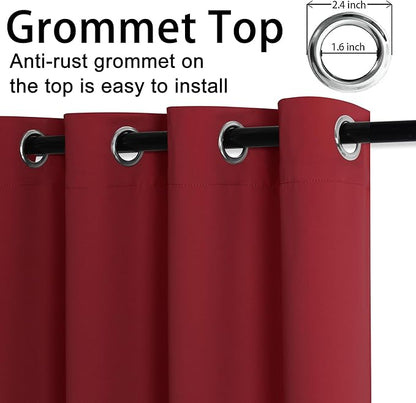 JIUZHEN Red Blackout Curtains for Bedroom - Image 5