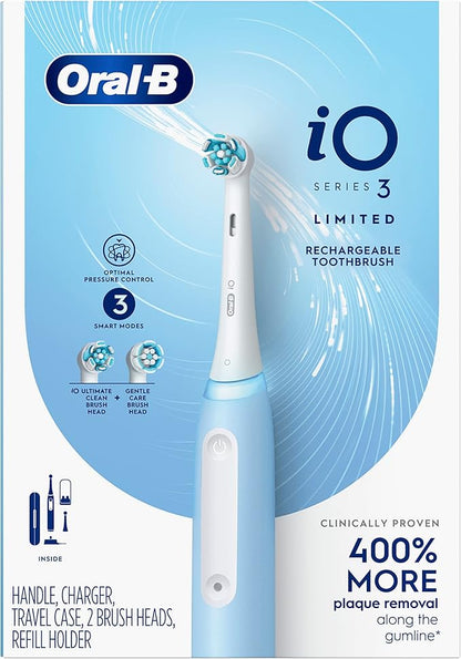 Oral-B iO Deep Clean Rechargeable Electric Powered Toothbrush, Icy Blue - Image 9