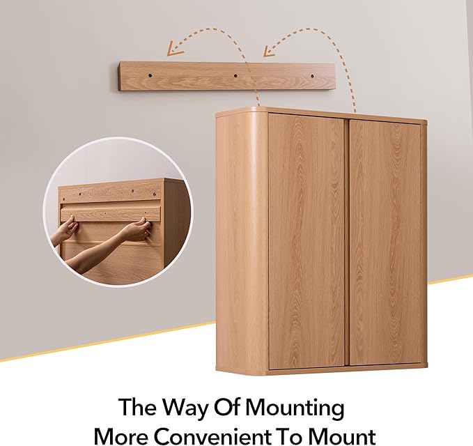 Wall Mounted Storage Cabinet, 2-Door Bathroom Medicine Cabinet - Image 7