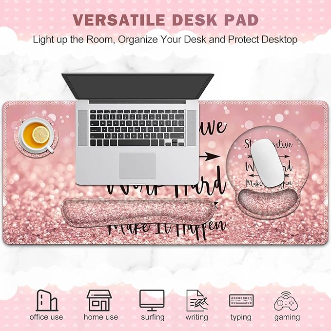 ToLuLu Desk Mat, XXL Large Mouse Pad Wrist Support Set，4 in1 Gaming Mousepad - Image 6