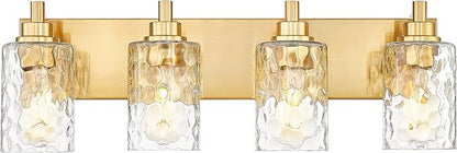 METWET 4-Light Bathroom Light Fixtures, 24.5 Inch Brushed Gold Vanity Lights by Metwet