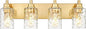 METWET 4-Light Bathroom Light Fixtures, 24.5 Inch Brushed Gold Vanity Lights by Metwet