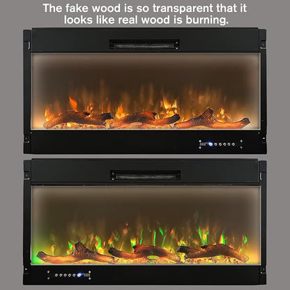 Electric Fireplace Wall Fireplace Recessed Electric Fireplace Synthetic Resin - Image 3