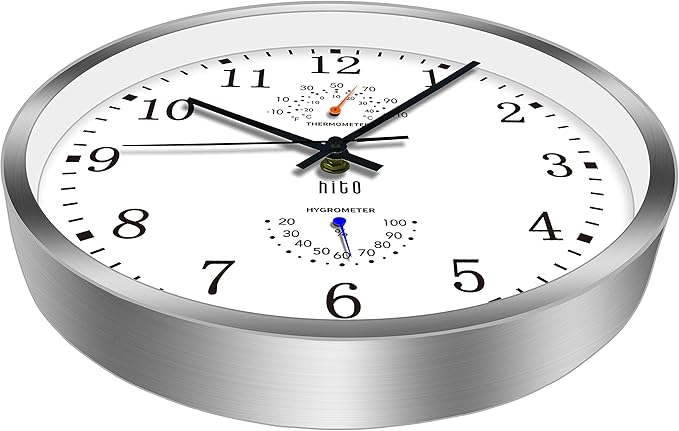 HITO 14 Inch Silent Wall Clock Battery Operated, Large Wall Clock - Image 2