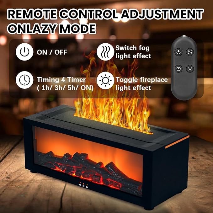 Fireplace Humidifier Diffuser, 7 Colors Flame Diffuser - Image 4