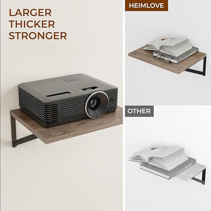Heimlove Deep Floating Shelves for Wall, 12 Inch Deep Floating Shelves Set of 3 - Image 5