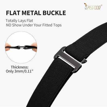 JASGOOD Women No Show Stretch Belt Elastic Web Strap Belt - Image 4