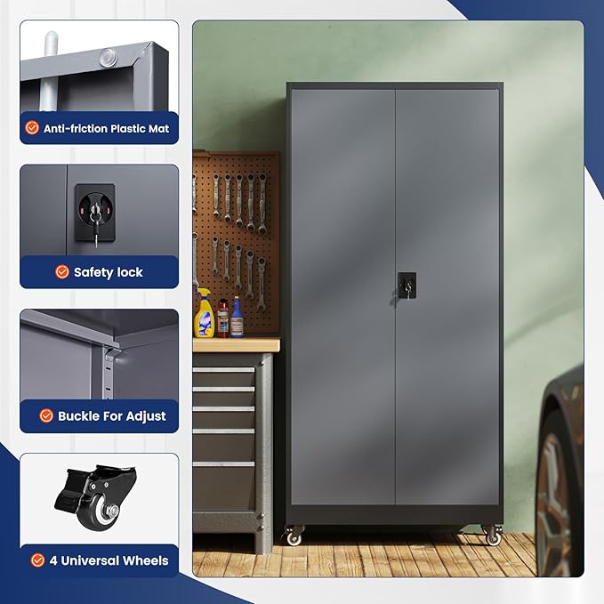 Yizosh Metal Garage Storage Cabinet - Image 4
