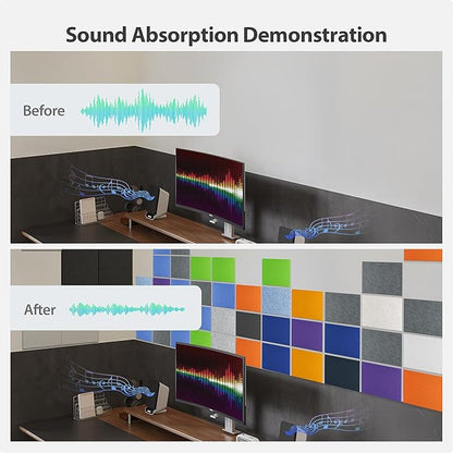 Amantech 12 Pack Acoustic Panels Self Adhesive Sound Proof Foam, High Density - Image 3