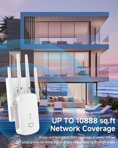WiFi Extender, 2.4G WiFi Extender Signal Booster – 10888 Sq Ft, 80 Devices - Image 6
