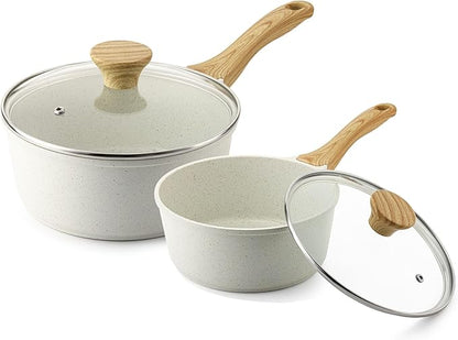 SENSARTE White Ceramic Nonstick Saucepan by SENSARTE