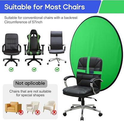 Portable Green Screen Chair, 57 in Greenscreen Backdrop - Image 6