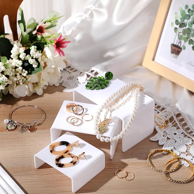 Chuangdi 2 Sets Acrylic Display Risers, Product Stand, Jewelry Display Riser - Image 5