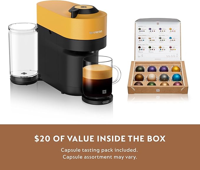 Nespresso Vertuo Pop+ Coffee and Espresso Machine by De'Longhi, Mango Yellow - Image 8