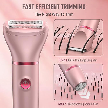 Crolanli Bikini Trimmer for Women, 3-in-1 Electric Razor for Women, IPX7 - Image 3