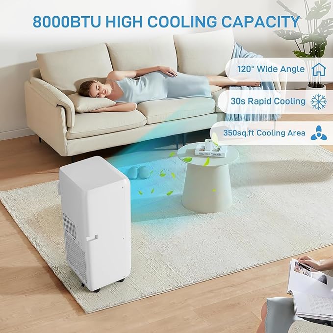 Portable Air Conditioners 8000 BTU, Remote Control AC Unit - Image 3