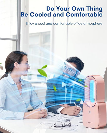 let'me Desk Fan, 11.8 Inch Bladeless Fan Mini Office Fan 4 Speeds - Image 7